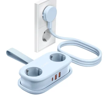 Сетевой фильтр Orico AP3 GaN 20W 5в1 2x AC, 2x USB-A, 1x USB-C, Синий