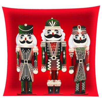 Plush Christmas Cushion Cover 40x40cm Nutcracker Decorative Pillowcase Ruhhy 24728