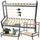 Divlīmeņu plaukts uz riteņiem terasei, dārzam, mājām | Wooden Two-level Shelf on Wheels