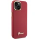 Guess iPhone 15 vāciņš Silicone Script Metal Logo & Frame, sarkans