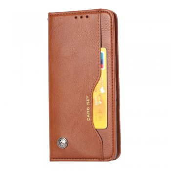 Sony Xperia 5 (J8210 J9210) PU Leather Wallet Book Case Cover, Brown | Vāks Maciņš Maks Grāmatiņa Apvalks