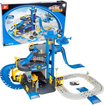 Игрушечный гараж полицейский участок 3 уровня с лифтом 2 машинки...