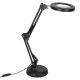 Adjustable LED Magnifying Desk Lamp with Swing Arm, Clamp and Base, Black