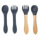 Silikona bērnu trauku komplekts 9 elementi, pelēks | Set of silicone children\'s dishes 9 elements