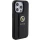 Guess iPhone 15 Pro Max vāciņš Grip Stand 4G Saffiano Strass, melns