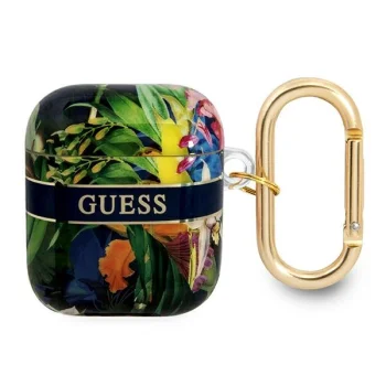 Чехол Guess AirPods Flower Strap Collection Синего цвета
