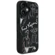 Чехол Karl Lagerfeld Grained Pattern & Logo MagSafe для iPhone 16, черный