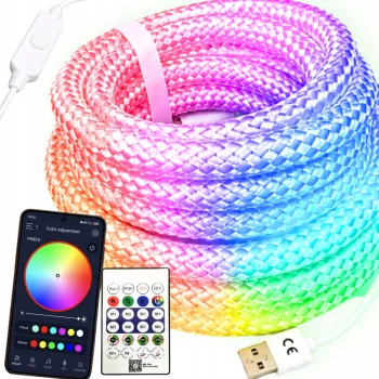 Waterproof RGB LED Neon Strip Light 5m with Remote and iOS App