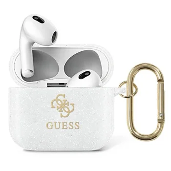 Guess Glitter Collection maciņš Apple AirPods 3, caurspīdīgs