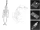 Halloween LED gaismas virtene Skeleti, 2m, 10 LED, silti balta