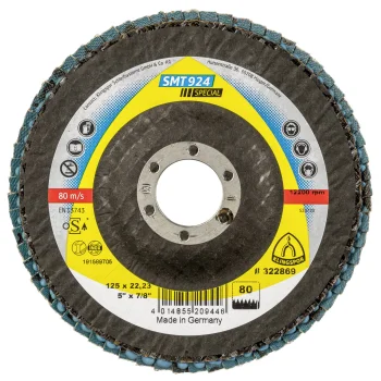 Лепестковый шлифовальный круг Klingspor SMT 924 125x22.23 мм P80