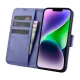Кожаный чехол-книжка 2в1 iCarer для iPhone 14 Plus с Anti-RFID, светло-фиолетовый