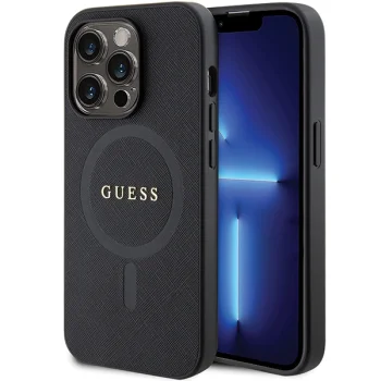 Чехол Guess Saffiano MagSafe для iPhone 14 Pro Max, Черный