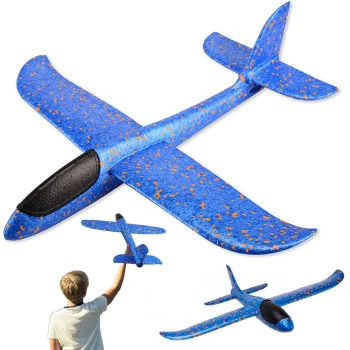 Rotaļu Lidmašīna Putupolistirola Planieris 47cm, Zils | Aircraft Styropian Glide