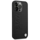 BMW Leather Stamp vāciņš iPhone 14 Pro telefonam, melns