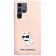Karl Lagerfeld Liquid Silicone Ikonik Choupette case Samsung Galaxy S23 Ultra S918 Pink
