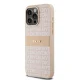 Чехол Dkny для iPhone 15 Pro Max Leather Mono Stripe & Metal Logo, розовый