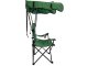 Folding camping chair with canopy and cup holder, green