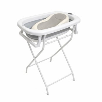 Saliekamā bērnu vanniņa ar statīvu un termometru, pelēka