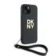 DKNY iPhone 14 / 15 / 13 Case Wrist Strap Stock Logo, Black