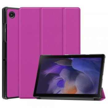 Samsung Galaxy Tab A8 10.5 (2021) (2022) (SM-X200/X205) Trifold Stand PU Leather Hard Protective Cover Case, Purple |...