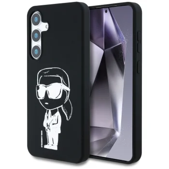 Чехол Karl Lagerfeld Silicone Graffiti Ikonik MagSafe для Samsung Galaxy S25 Черный