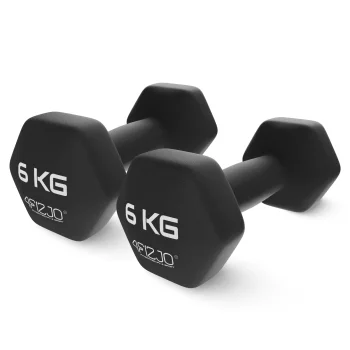 Чугунные гантели 4Fizjo Classic 2 x 6 кг, черные