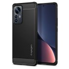 Xiaomi 12 Pro Spigen Rugged Armor Case Cover, Black | Telefona Maciņš Vāks Apvalks Bampers