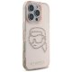 Karl Lagerfeld IML Rhinestones Karl Head vāciņš iPhone 16 Pro, Rozā
