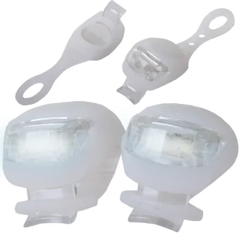 Силиконовые велосипедные передние фонари 2 LED, 2 шт., белые