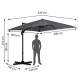 Plonos 488300 saliekams dārza saulessargs 420 cm ar pārvalku, grafīts