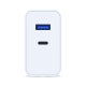 Сетевое зарядное устройство 3Mk Protection FlowPower 45W, USB-A / USB-C, Белый