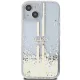 Guess iPhone 15 Plus / 14 Plus vāciņš Liquid Glitter Gold Stripes, caurspīdīgs