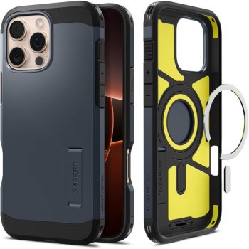 Spigen iPhone 16 Pro Max vāciņš Tough Armor MagSafe ar statīvu, tumši pelēks