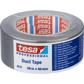 Тканевая клейкая лента Tesa 04610, 50 м x 50 мм, серебристая