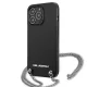 Karl Lagerfeld Leather Textured and Chain vāciņš iPhone 13 Pro Max, Melns