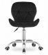 Avola Swivel Velvet Office Chair with Wide Backrest, Black