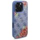 Guess iPhone 16 Pro Max vāciņš 4G Flowers Print MagSafe, zils