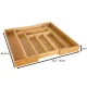 Ruhhy Koka galda piederumu atvilktnes organizators ar 6-8 nodalījumiem | Wooden Cutlery Storage Tray for Drawers