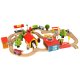 Koka dzelzceļa komplekts ar pilsētu un vilcienu 69 elementi