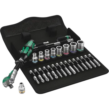 Wera 8100 SA 9 Zyklop Speed Ratchet Set, 1/4" Drive Imperial, 28 Pieces