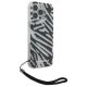 Apple iPhone 16 Pro 6.3\'\' Karl Lagerfeld IML Zebra Pattern & Cord Cover Case, Black