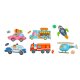 Magnetic Educational Creative Board for Children with Transport Figures, 26x19cm