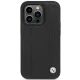 BMW Leather Quilted vāciņš iPhone 14 Pro, melns