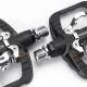 Rockbros PD303 velosipēda pedāļi ar platformu un SPD - Melni