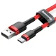 Baseus Cafule USB to USB Type C Data Charging Cable 3A 1m, Red+Black | Lādētājvads Datu Pārraides Kabelis