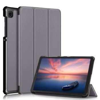 Samsung Galaxy Tab A7 Lite (SM-T220/T225) Tri-fold Stand PU Leather Case Cover, Grey | Planšetdatora Apvalks Vāks...