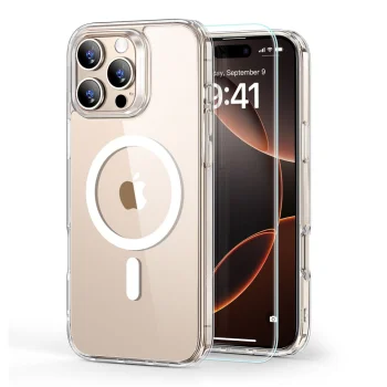 Чехол и стекло ESR Classic Hybrid HaloLock для iPhone 16 Pro Max, прозрачный