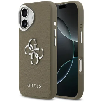 Чехол Guess Grained Big 4G Classic Logo для Apple iPhone 17, коричневый
