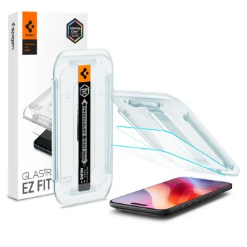 Spigen iPhone 17 Air aizsargstikls Glas.TR Ez Fit 2-Pack, caurspīdīgs